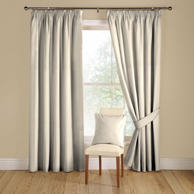 Montgomery Tailored silk shimmer Natural lined curtains