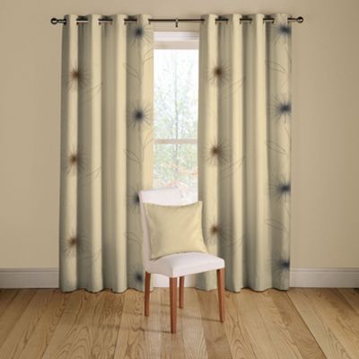 Montgomery Miro Natural lined curtains pencil heading