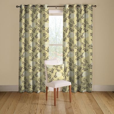 Montgomery Natural Indus lined curtains eyelet heading