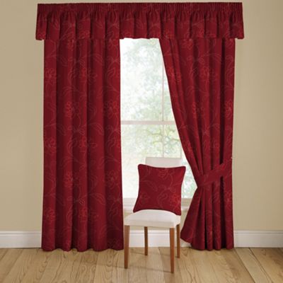 Montgomery Mulberry Assam lined curtains pencil heading