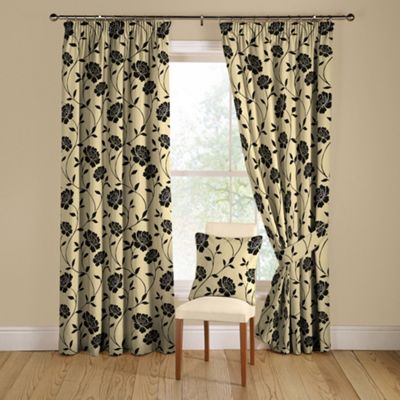 Montgomery Natural Newbury lined curtains pencil
