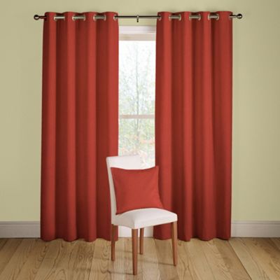 Red Savannah lined curtains eyelet heading