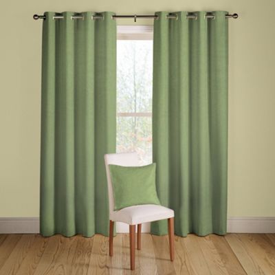 Montgomery Lime Savannah lined curtains eyelet