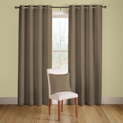 Montgomery Taupe Savannah lined curtains eyelet