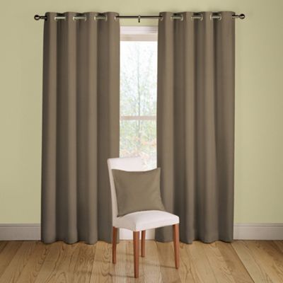 Taupe Savannah lined curtains eyelet heading