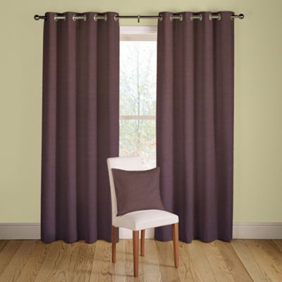 Aubergine Savannah lined curtains eyelet heading