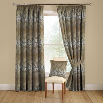 Montgomery Gold Blenheim lined curtains pencil