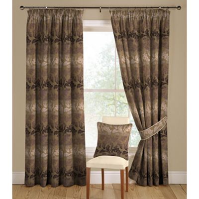 Montgomery Aubergine Blenheim lined curtains pencil heading