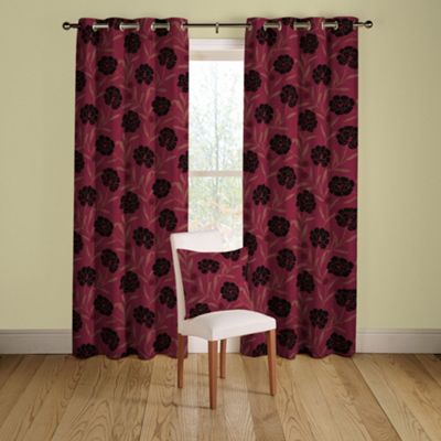 Montgomery Ruby Cappella lined curtains with eyelet heading