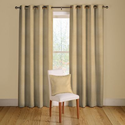 Montgomery Natural Topaz lined curtains eyelet heading