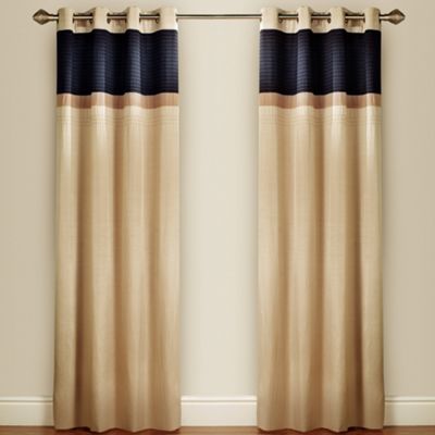 Pewter Pin Tuck lined curtains eyelet heading