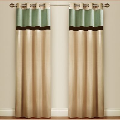 Duck egg Pin Tuck lined curtains with eyelet