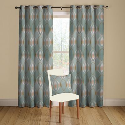 Montgomery Kempton Duck Egg lined curtains eyelet heading