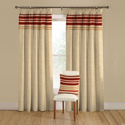 Montgomery Morii Red lined curtains pencil heading