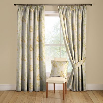Montgomery Amy Soft Gold lined curtains pencil heading