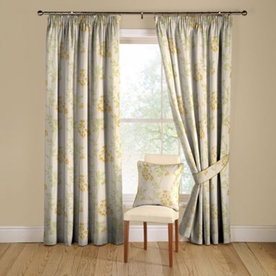 Montgomery Tailored Amy soft gold lined curtains pencil