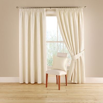 Natural Orleans lined curtains with pencil heading