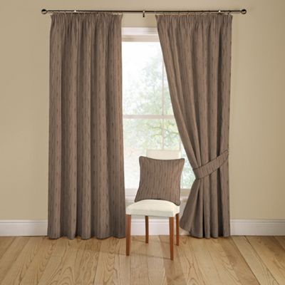 Grey Orleans lined curtains with pencil heading