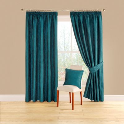 Montgomery Turquoise Orleans lined curtains with pencil