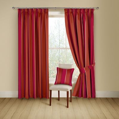 Montgomery Chilli Porter lined curtains with pencil heading