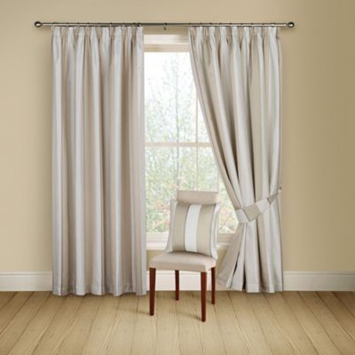 Porter oyster lined curtains pencil heading