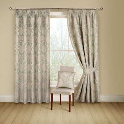 Duck egg Lucia lined curtains with pencil heading
