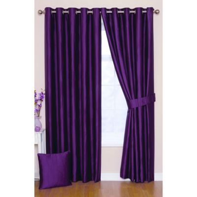 Montgomery Fuschia Jazz lined curtains with eyelet heading