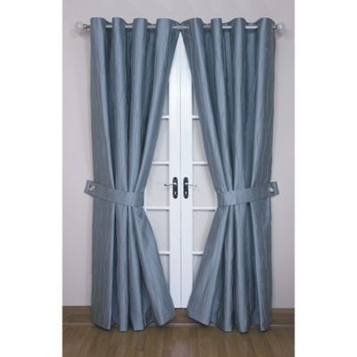 Silver Jazz lined curtains with eyelet heading