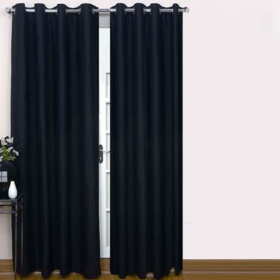 Montgomery Black Rect Jazz lined curtains eyelet heading