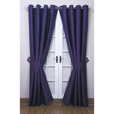 Damson Jazz lined curtains with eyelet heading