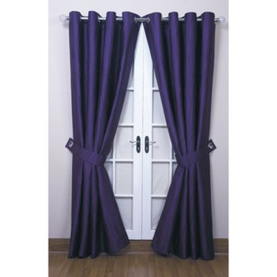 Montgomery Damson Rect Jazz lined curtains eyelet heading