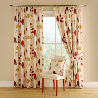 Montgomery Terracotta Cleo lined curtains with pencil heading