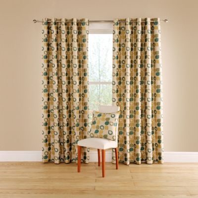 Turquoise Dacota lined curtains with eyelet