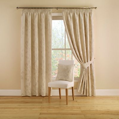 Montgomery Natural Willow Lined Curtains With Pencil Heading