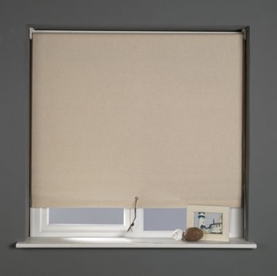 Natural Sunlover linen leather roller blind