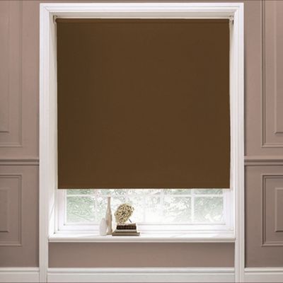 Brown sunlover plain roller blind