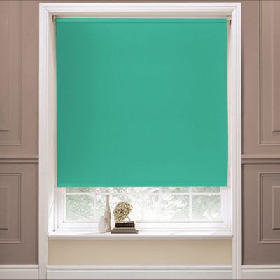 Teal sunlover plain roller blind