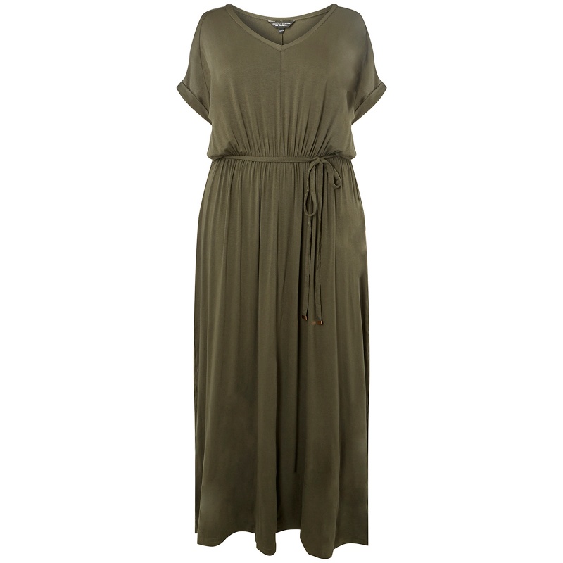 Dorothy Perkins - Curve Khaki Jersey Maxi Dress Review