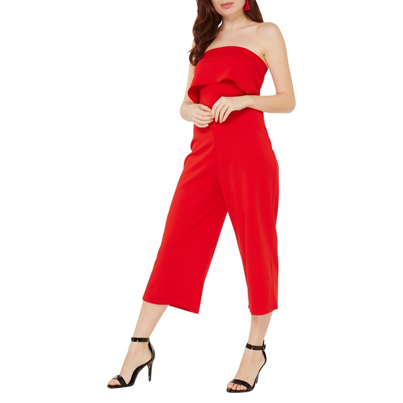 Dorothy Perkins - Red Bandeau Culottes Jumpsuit Review