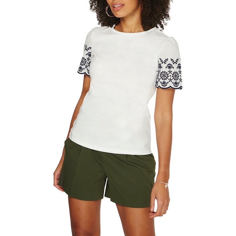 Dorothy Perkins - Ivory Broderie Sleeve T-Shirt Review