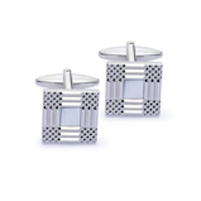 Gaventa Mother of pearl patterned square cufflinks