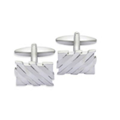 Chrome Rectangle Cufflinks