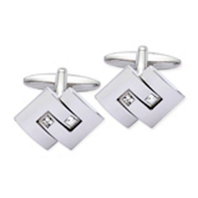 Clear Crystal Square Cufflinks