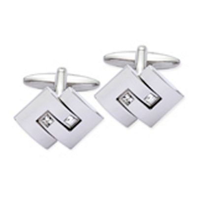 Gaventa Clear Crystal Square Cufflinks