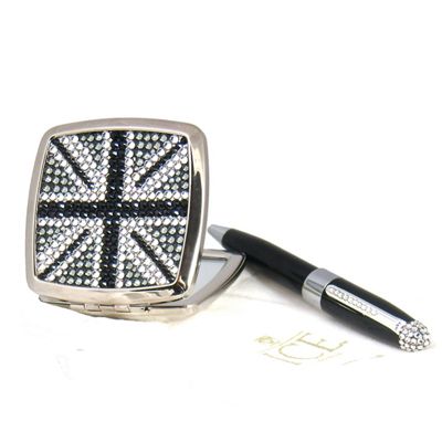 Black Union Jack Compact and Pen set