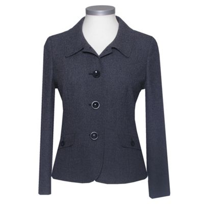 Navy Peter pan collar fleck jacket