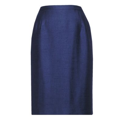 Eastex Indigo Shantung short straight skirt