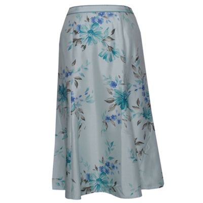 Eastex Mint Shantung daisy print flared skirt