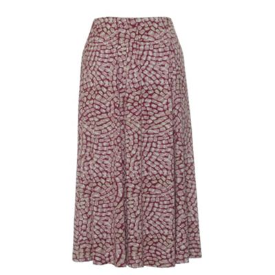 Rose Mosaic Print Jersey Skirt