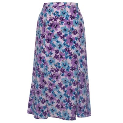 Eastex Mauve Waterlily flared skirt